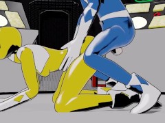 Blue and Yellow ranger Doggystyle Anal