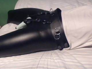 Tied Up On Bed And  Orgasm