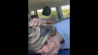 Throat Fuck During A Long DRIVE I Pulled Over To The Side Of The Road For Some Sloppy Head Action MUSTWATCH