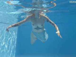 Finnish Blonde_Tattooed Pornstar Mimi Underwater