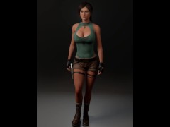 Lara Croft clothed sexy walk