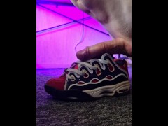 Playing with sneakers Osiris and cum inside