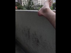 Flashing masturbating at balcony near many building 2