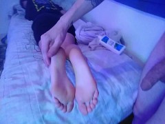 NEW GIRL! footjob morena latin soft soles and feet long size 9