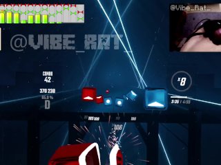 Hards Free Ejaculation Playing Beatsaber With The Monster Nobra Twincharger Vibrator (Bass Nipple)