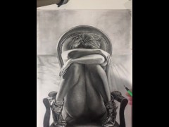 OMG i can't believe this video Pencil drawing of a sitting girl