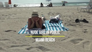 Nude Girl Public Walking at the Beach | Miami Florida