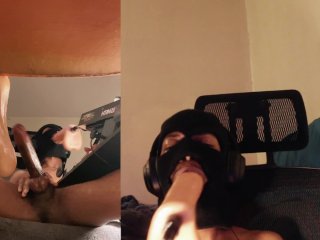 Gagging On Chad White Dildo While Stroking My Greasy Pole