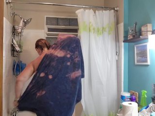 Drying Off After A Hot Sexy Shower. Cheek Spread…
