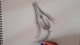 ROUGH PUSSY TREATMENT,A beautiful flower drawing female figure HD Porn, Hardcore,
