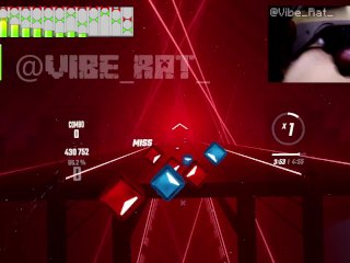 Hards Free Ejaculation Playing BeatSaber with the Monster Nobra_Twincharger Vibrator(bass Nipple)