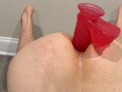 Big White Ass Anal Pegging with Huge Pink Cock