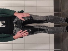 Wetting Skinny Jeans In Public Restrooms