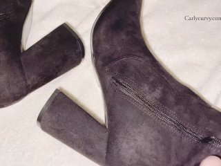 Feet Teasing in Tall Boots_Then Showing My_Thong and_Pussy!