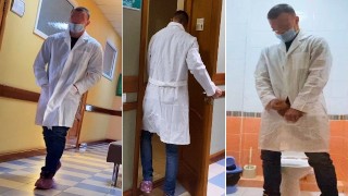 Young Doctor Gets Horny At Checkup And Handjob In Hospital Toilet