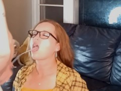 Huge cumshot all over my face - Total Fucking Awesomeness