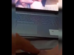 Latina girl masturbates while watching porn