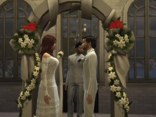 Mega Sims- Bride cheats on groom with his friends on wedding_day. (Sims_4)