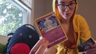 Dildo Unboxing Of Halloween Pokémon Cards With My Titties