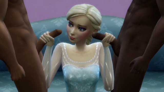 640px x 360px - Elsa Frozen doing Interracial Gangbang - Pornhub.com
