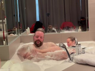Enjoying a Nice Relaxing Bubble Bath Soak in the Jacuzzi — BBW Shyla Nervous& BHM Rex Behr