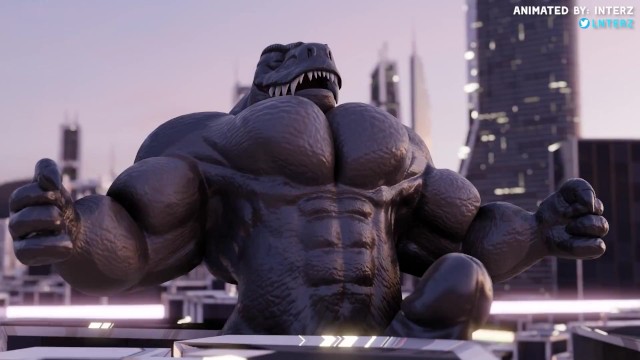 Dino Muscle Hyper Macro Growth Animation