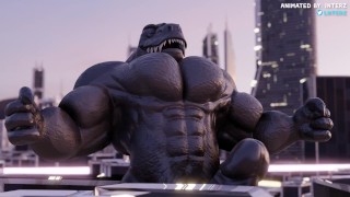 Animation Animation Of Dino Muscle Hyper Macro Growth