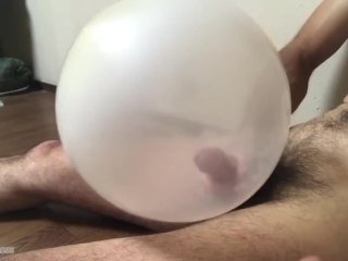風船の中に射精してみました