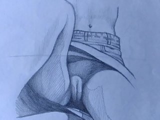 A Female Doing Upskirt On Public_Hand Pencil Drawing Process