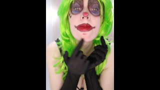 Naughty Jennifer Wears Clown Makeup & Pies Herself with Shaving Foam.