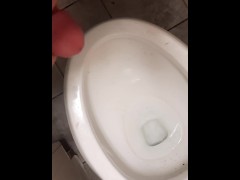 Masturbates on public Toilet Shooting HUGE Load !