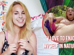 Ersties: Blonde Babe Enjoys Anal Masturbation Outdoors