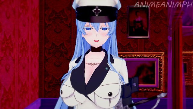 640px x 360px - Romantic Sex with General Esdeath from Akame ... - Hentai Porn Video