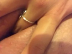 Playing with my dripping wet pussy 