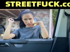 StreetFuck - Flexible Pornstar Alyssa Bounty Squirting In Car
