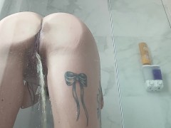 Pre Shower Piss * Squished Up Against the Glass
