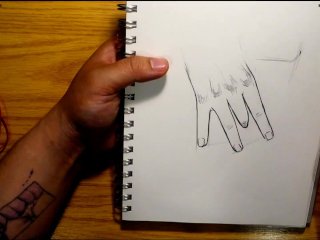 Masturbating Girl, Finger in_a Pussy Drawing