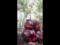 Black Slimboii DEEP in the WOODS with my Butt in the Air IN PUBLIC…Cum get me baby🤤🤤❤️