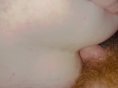 Pregnant slut gets fucked in the butt and cream pied