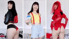 Slutty nerd tries on Halloween costumes  Cosplay Haul Vlog  Persephone Pink