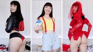 Petite Slutty Nerd Tries On Halloween Costumes Persephone Pink Cosplay Haul Vlog