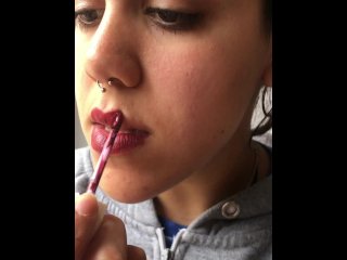 Sexy Argentinian Teen Puts On Makeup While Smoking