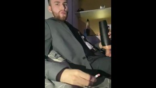 Solo PART 1 Smoking And Fleshlight Fucking In Suit
