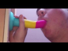 Blowing my Pansexual Dildo