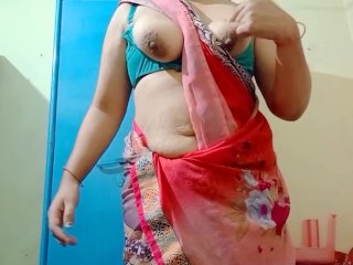 Stepmom In Saari Romantic Mood Want Big Cock To Fuck Her Shaved Pussy