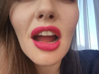 Pink Lipstick Mouth Worship with TongueTease