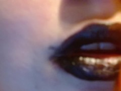 Messy Black Lipstick Kissing A pumpkin