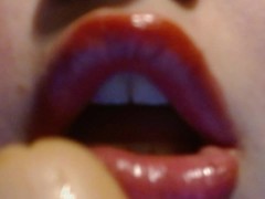 Wrecking Whore Red Lipstick on Toy Smearing Oral Tease