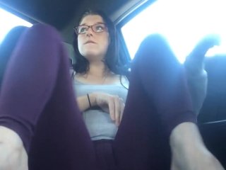 Fucking My Hairy Pussy In The Car