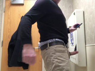 Public Bathroom Jerk-Off And Cum, I Have Some Time In Between Appointments So I Jerk Off